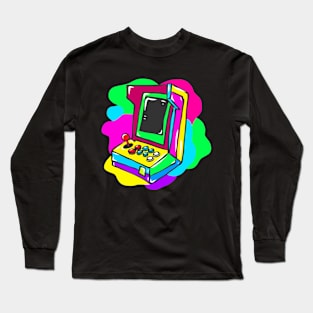 Neon Hippy 80s 90s Costume Retro Vintage Long Sleeve T-Shirt